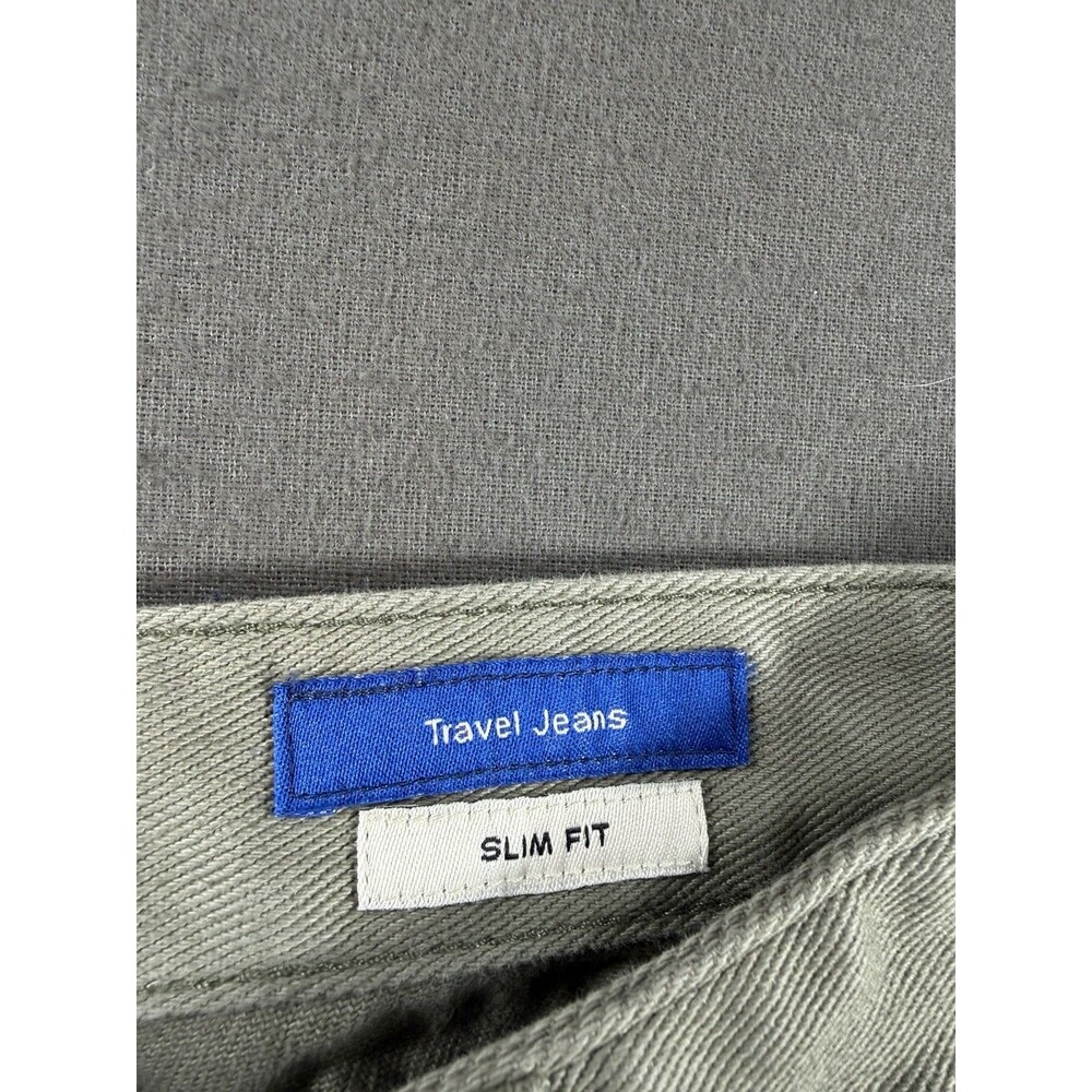Peter Manning Travel Jeans Mens 36x27 Green Slim Fit Twill Denim NYC Stretch - Picture 4 of 9